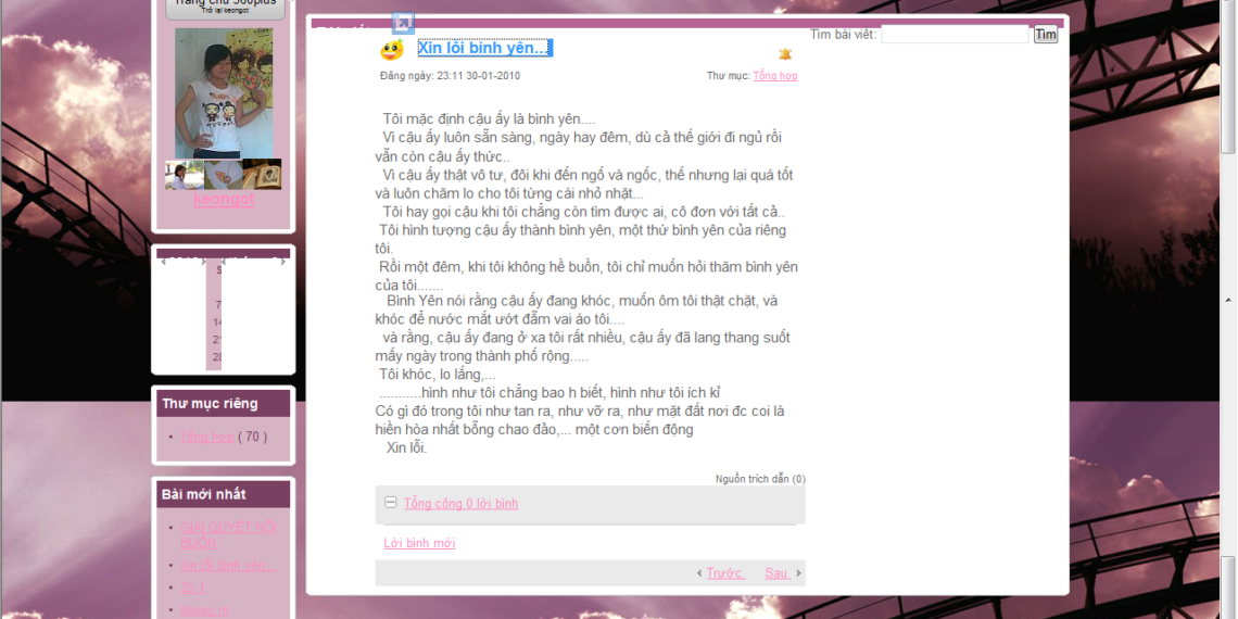 XIN LỖI BÌNH YÊN